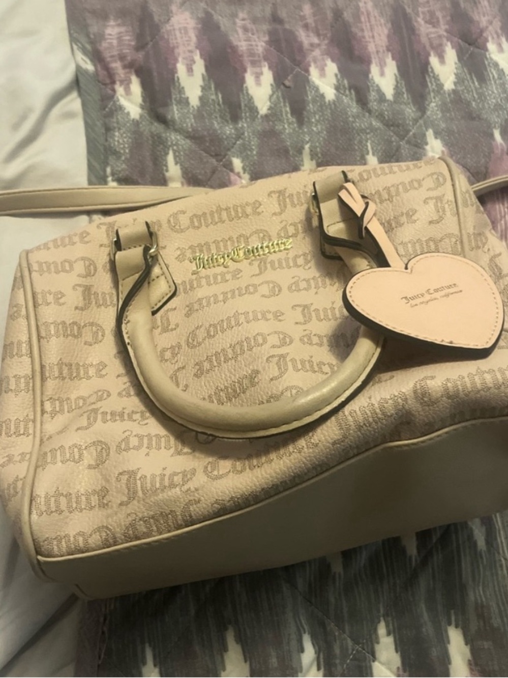 Juicy Couture Light Pink Satchel with Heart Charm Tag